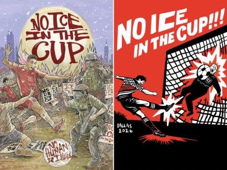 Artists create Fifa World Cup posters denouncing presence of US immigration agents