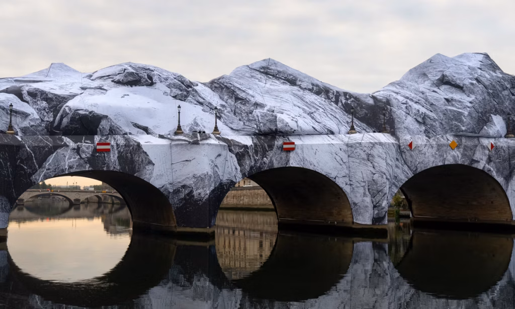 JR's wrapped Pont Neuf installation in Paris damaged in storm