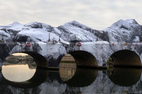 JR's wrapped Pont Neuf installation in Paris damaged in storm