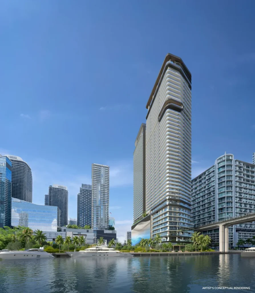 Newgard Group and Two Roads Development Mark Major Construction Milestone at One Brickell Riverfront With Installation of Architectural Crowns