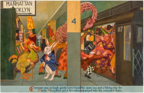 Rescued mural depicting Alice’s adventures in New York wonderland back on view for first time in decades