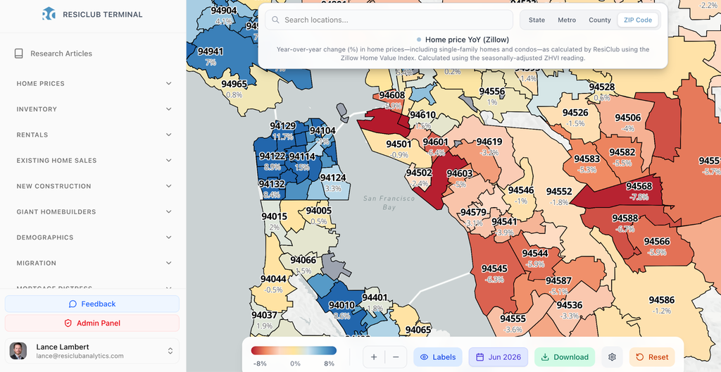 Zillow just revised its home price forecast for over 400 housing markets—see the map