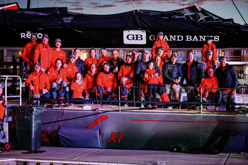 A Palm Beach PB 65 Shadows the Sydney Hobart Race Fleet