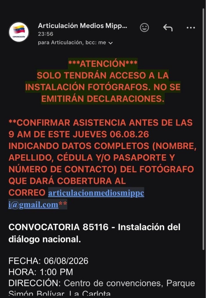 “Sólo fotógrafos”: la opacidad en la instalación del diálogo entre el chavismo y la oposición 